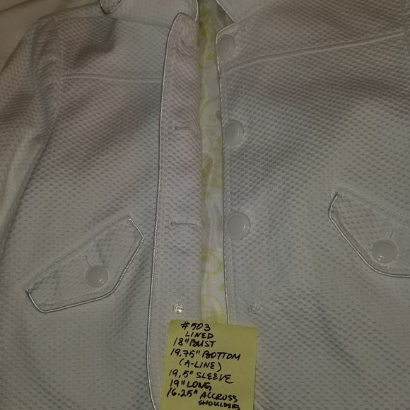 ✅#502 Preowned White Apostrophe A-Line Jacket S - Picture 6 of 9